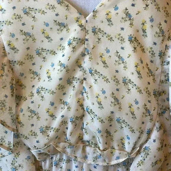 Lilly Floral Flutter Chiffon Blouse size 14 - Picture 10 of 10